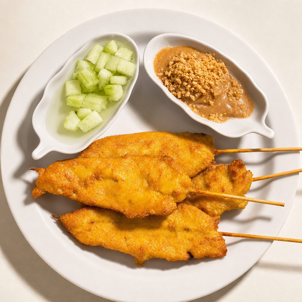 5. Chicken Satay - 4 pieces.