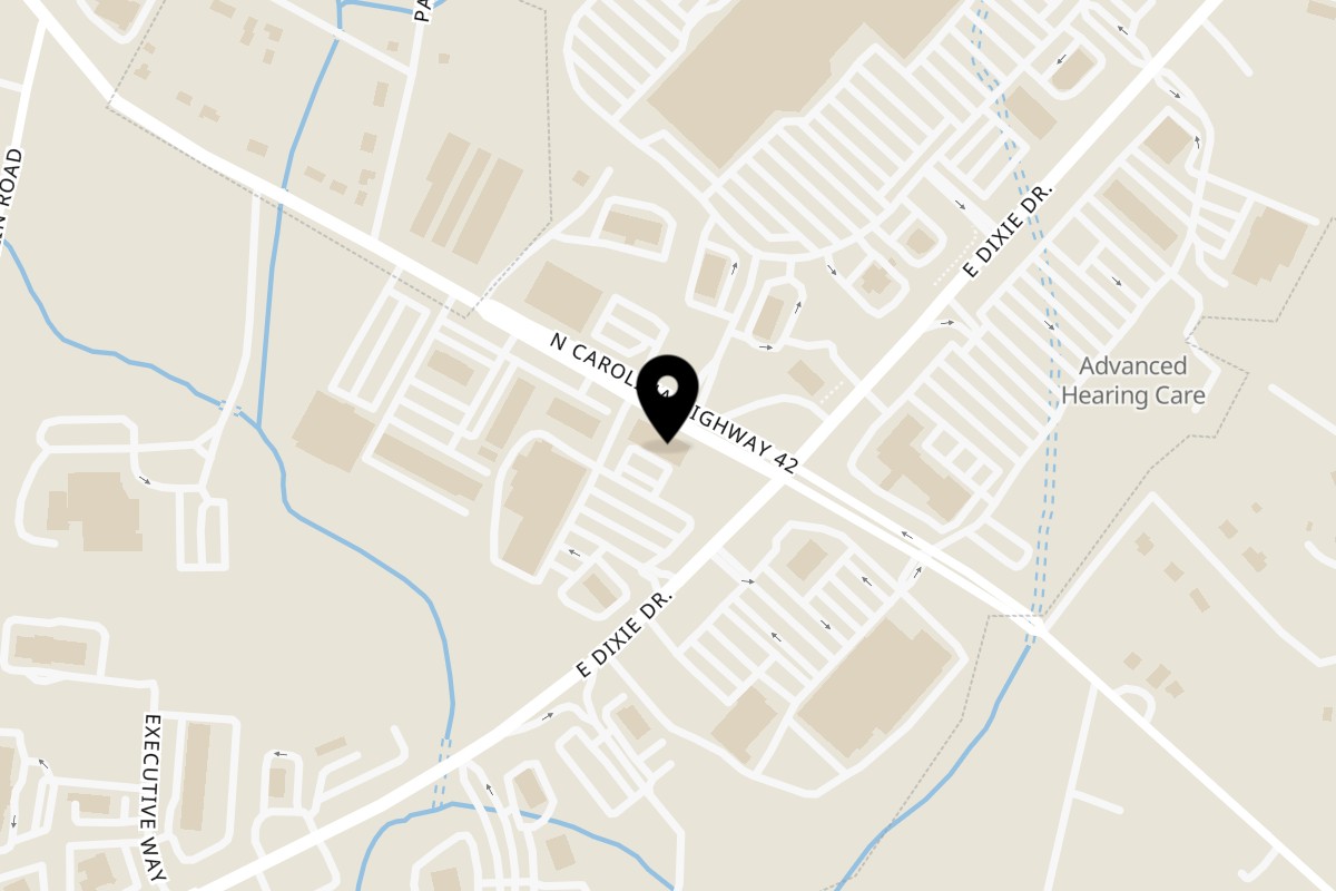 Map showing the location of Simply Asian Thai Restaurant on 1337 E Dixie Dr B in Asheboro